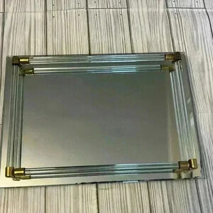 Art Deco Gold Bar Mirror Vanity Tray